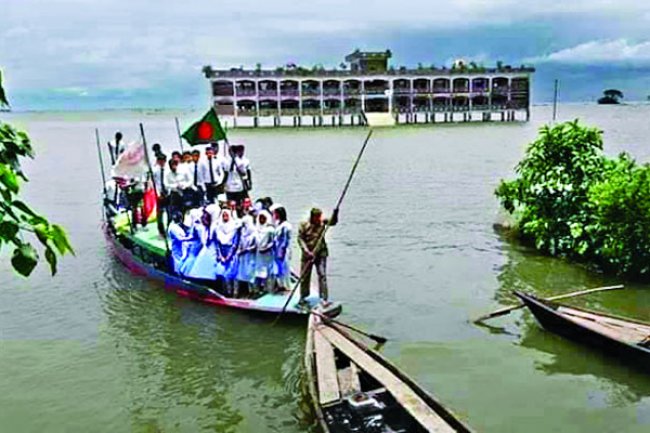 বাহেরবালী এসইএসডিপি মডেল উচ্চ বিদ্যালয় : হাওরে ভাসমান এক নয়নাভিরাম শিক্ষায়াতন