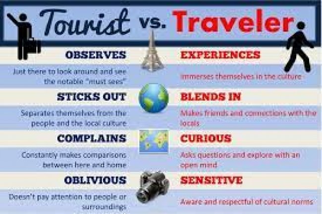 What is the difference between a traveler and a tourist?